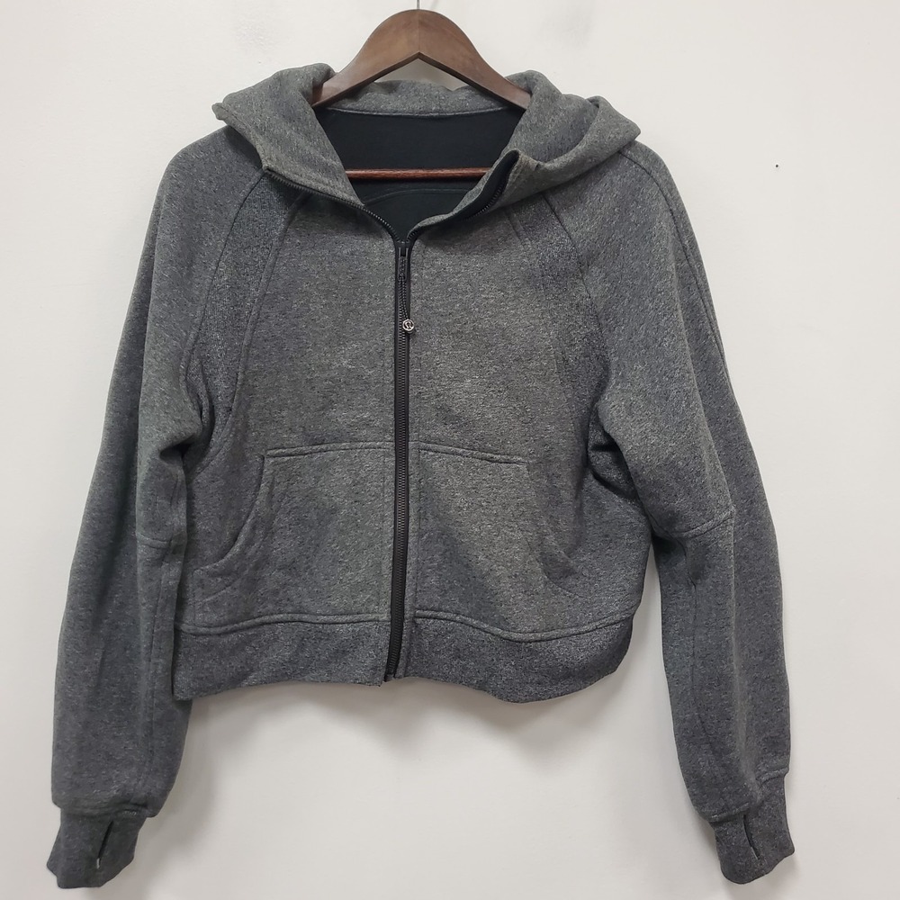 Lululemon Womens Scuba Full Zip Hoodie Jacket Size XS/S Oversized Gray Athletic